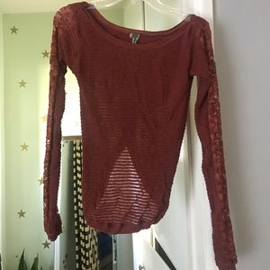Free people lace long sleeve thermal sz M